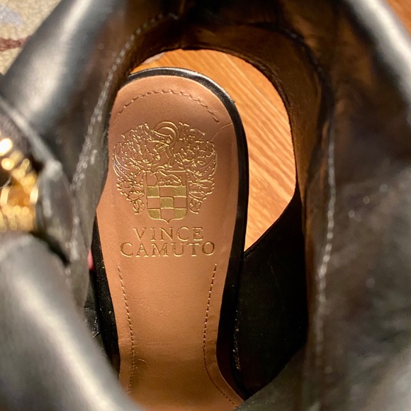 Vince Camuto Black 'Kevlin' Open To/Heel Zip Up Bootie Heels- Size 9 - Picture 3 of 16